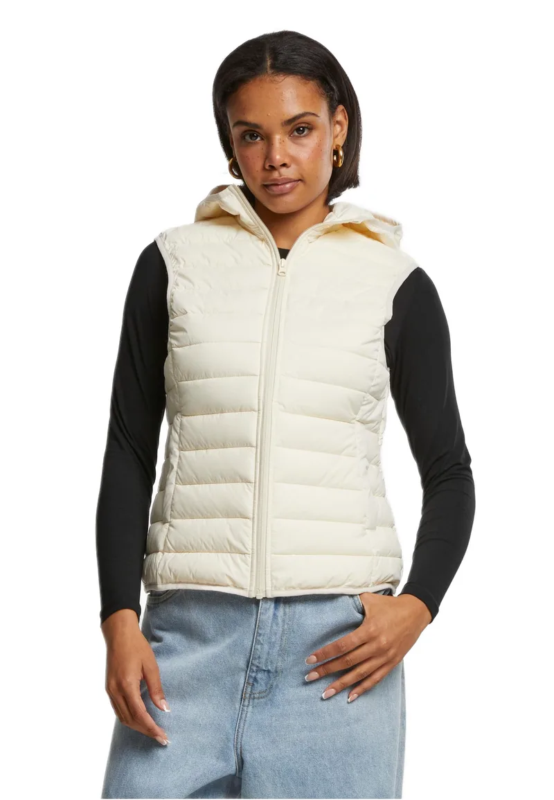 Ladies Ultra Light Puffer Vest Urban Classics TB7156-02903 Whitesand