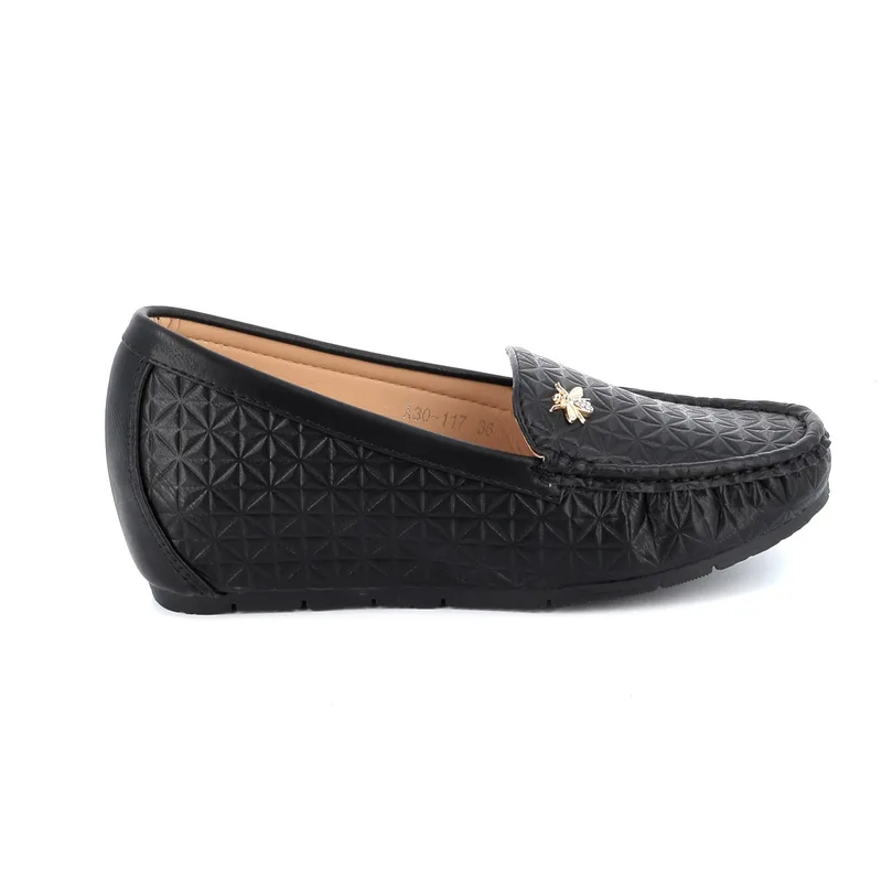 Γυναικείο Μοκασίνι Qunhui Shoes Χρώματος Μαύρο A30-117