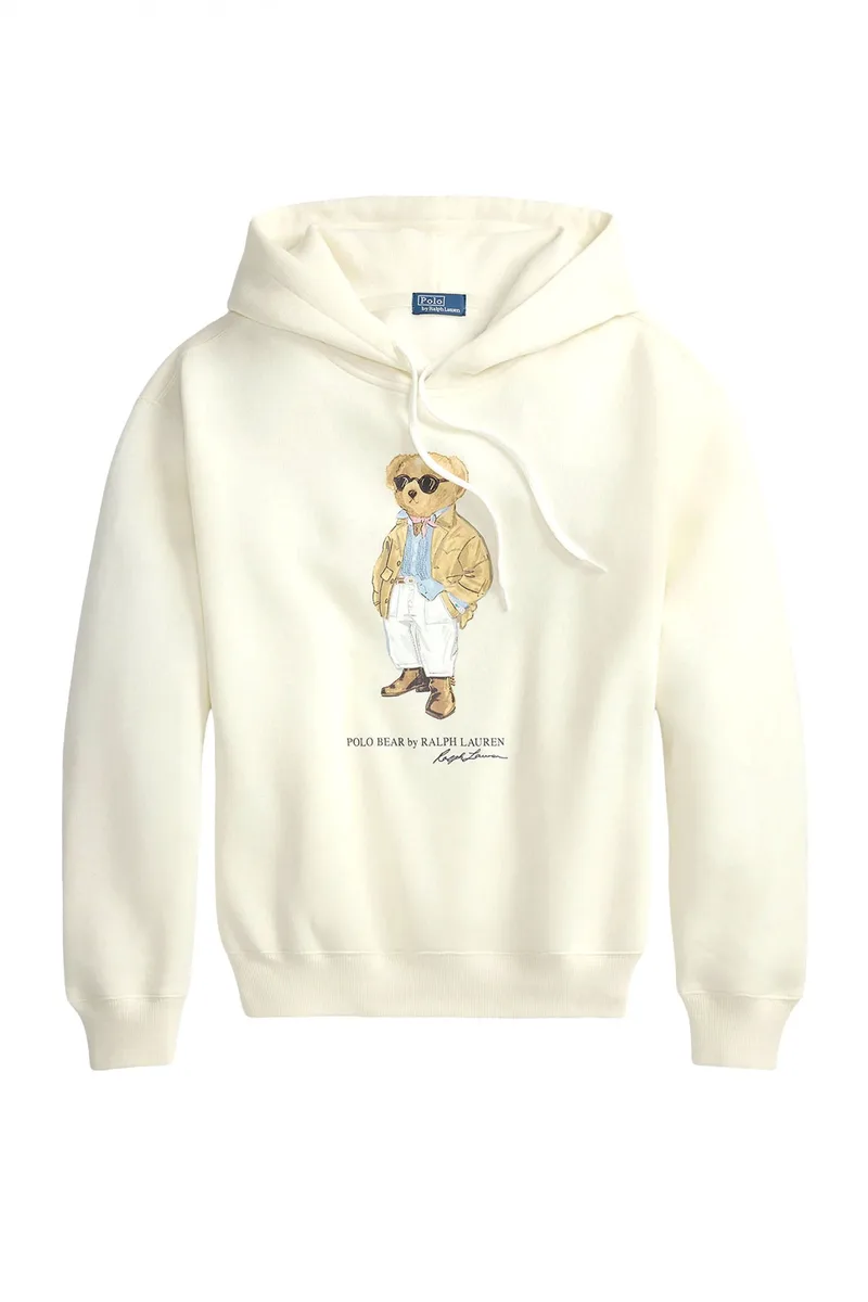 RALPH LAUREN ΦΟΥΤΕΡ HOODIE CLASSICS PRCH CR FRN BR HD LOGO ΕΚΡΟΥ