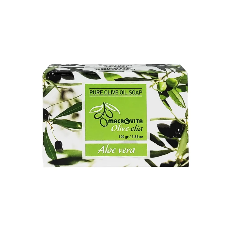 Macrovita Pure Oilve Oil Soap Σαπούνι Ελιάς σε Πλάκα 100g - Αλόη Βέρα