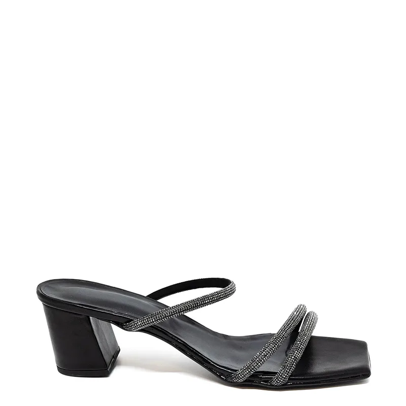 Bigshoes MX22133-01 Δερμάτινo Πέδιλο Μαύρο 7.5cm