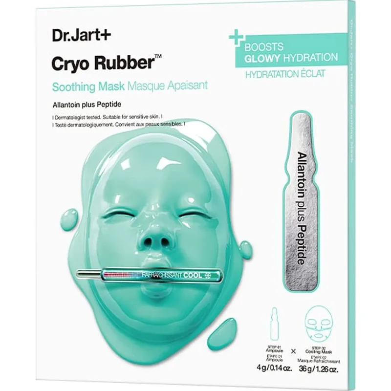 Dr.Jart+ Cryo Rubber Soothing Mask Kit Ενυδατικό, Καταπραϋντικό Κιτ Περιποίησης Προσώπου με Μάσκα Υδρογέλης & Αμπούλα Αλλαντοΐνης & Πετπιδιών Κατάλληλο για Λάμψη 1 Τεμάχιο