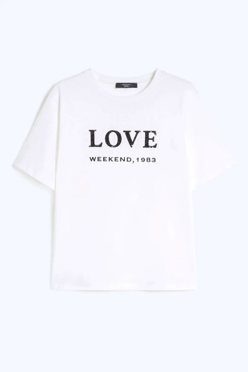 MAX MARA WEEKEND T-SHIRT WKDAGILE LOGO ΠΑΓΙΕΤΑ ΕΚΡΟΥ