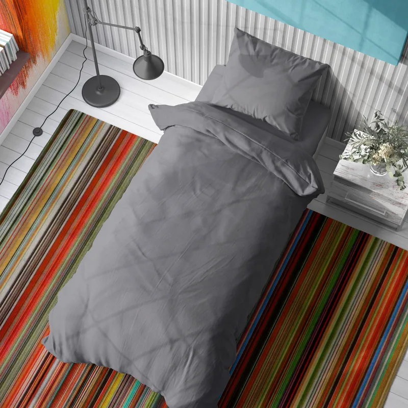 Σετ Σεντόνια Μονά 2 Τεμαχίων Dimcol Solid 495 Dark Grey 160x240