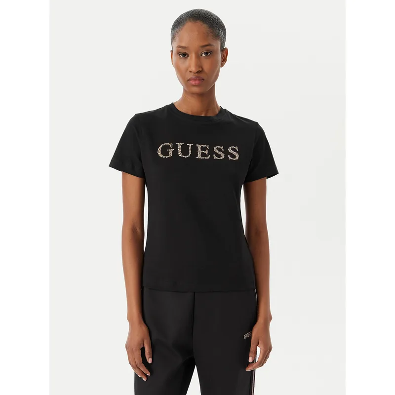 Guess T-Shirt V6RI20 J1314 Μαύρο Regular Fit