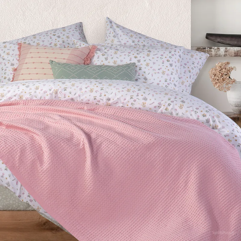 Κουβέρτα Πικέ Υπέρδιπλη (220x240) Nef-Nef Homeware New Golf Ροζ