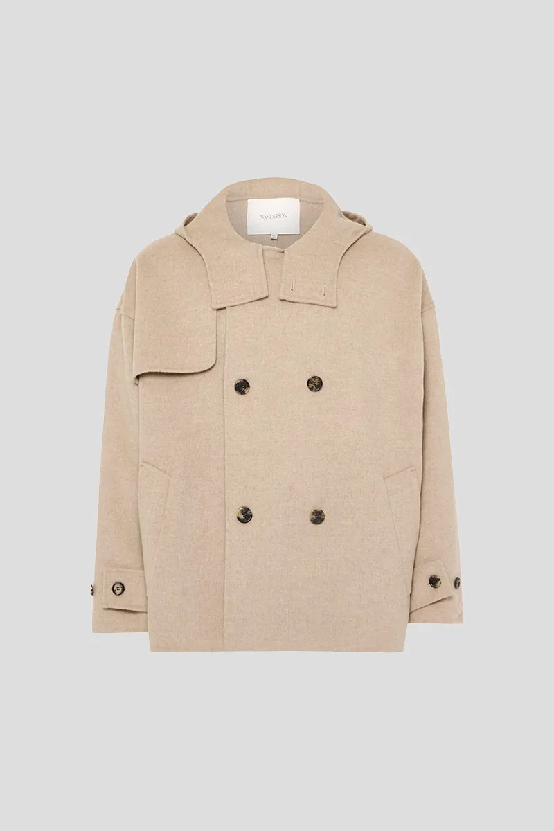 JWANDERSON Ανδρικό Μπεζ Oversized Peacoat