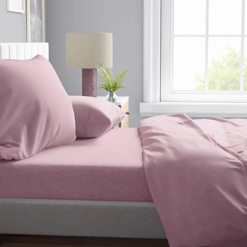 Μαξιλαροθήκη Polycotton 50x70εκ. Μελανζέ 07 Ροζ DimCol (Χρώμα: Ροζ, Ύφασμα: 70% Βαμβάκι-30% Polyester) - DimCol - 1930883188500779