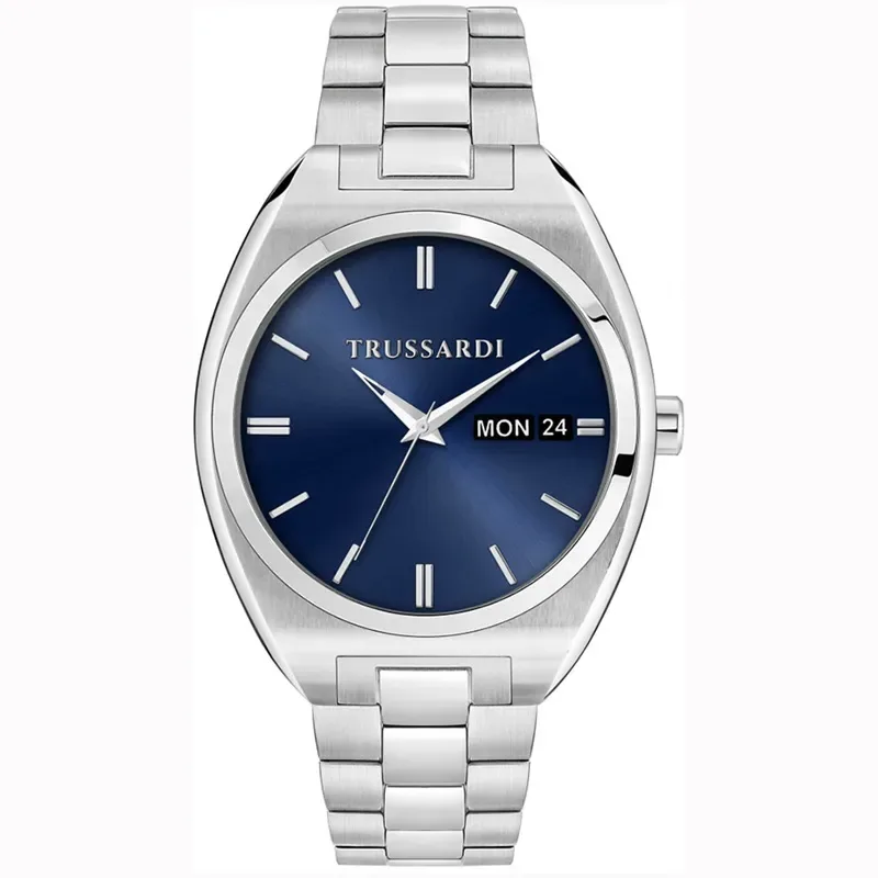 Ανδρικό ρολόι Trussardi Metropolitan Stainless Steel με μπλε καντράν R2453159005 R2453159005 Ατσάλι