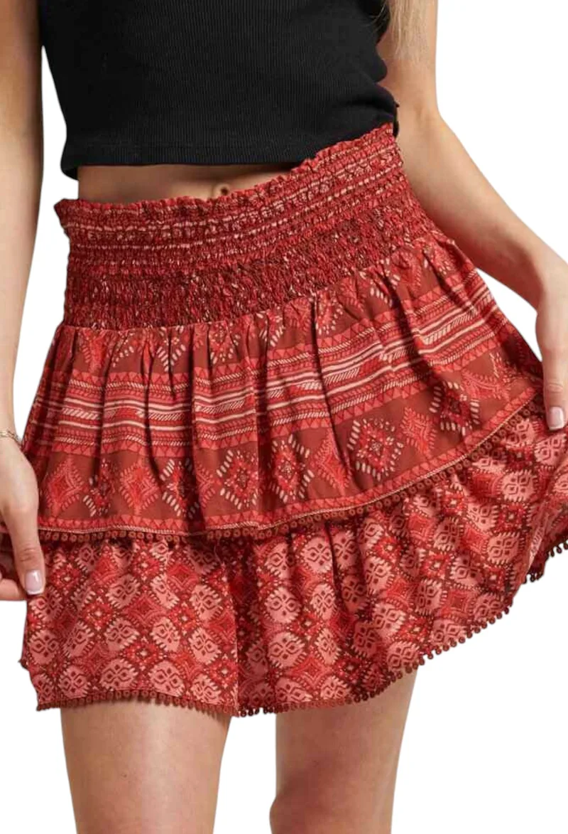 Φούστα Superdry Ovin Vintage Tiered Mini W7210264A-9BL Γυναικείο