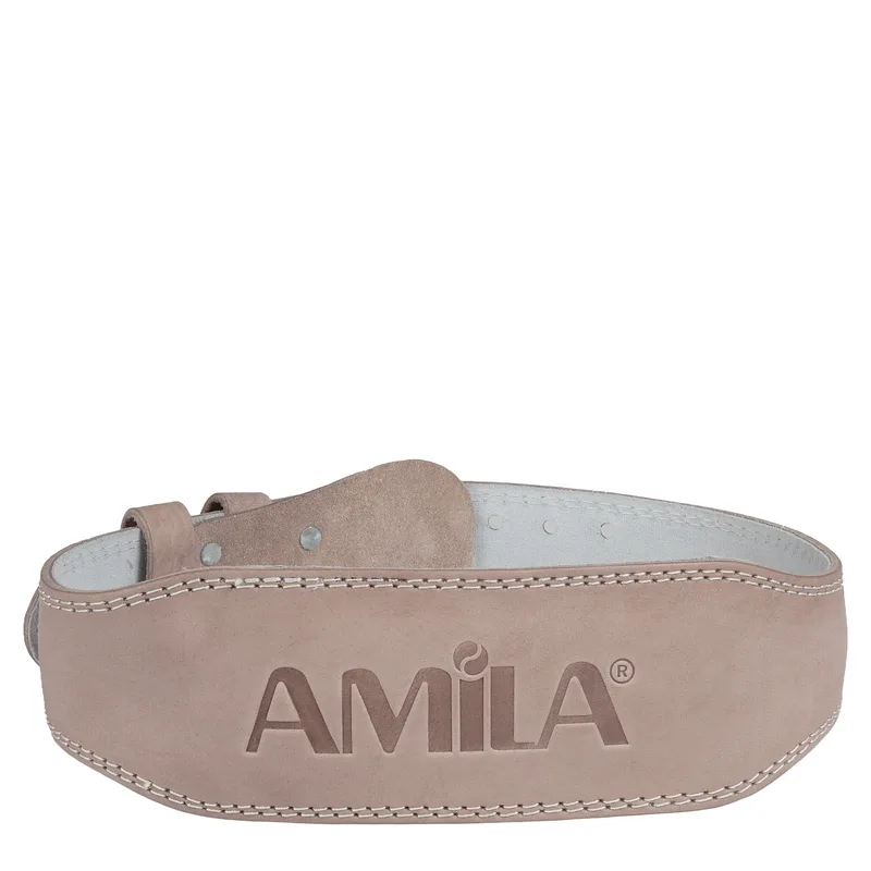 Ζώνη Άρσης Βαρών Amila Δερμάτινη Μπεζ A Quality L