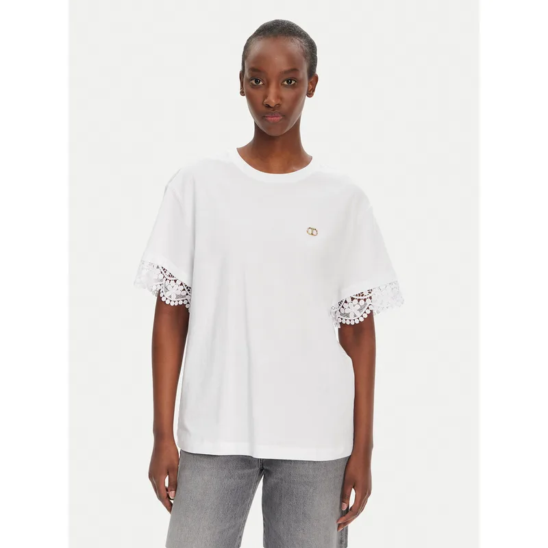 TWINSET T-Shirt 251TT2410 Λευκό Relaxed Fit