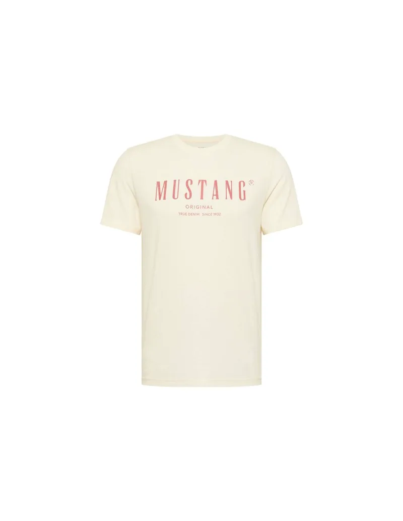 Mustang Ανδρικό T-shirt Κοντομάνικο Μπεζ 1013802-8001