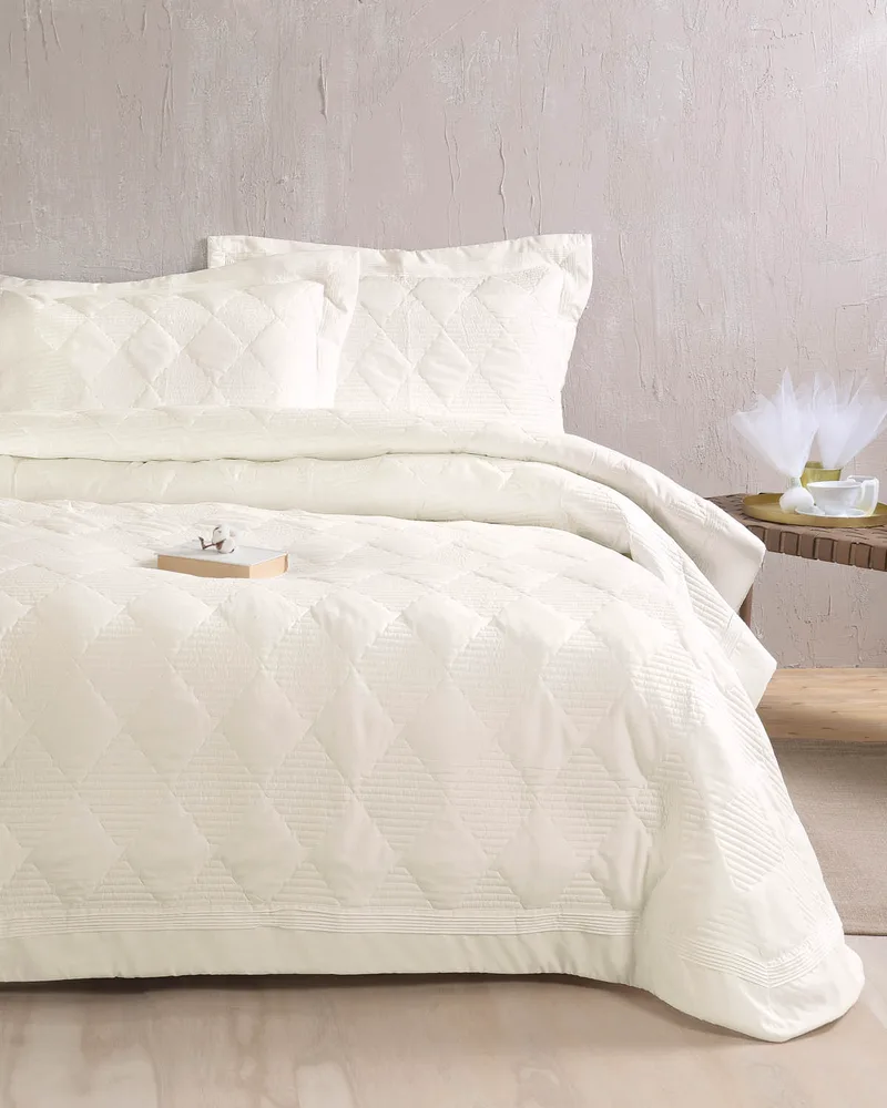 Σετ κουβερλί νυφικό (235Χ250) CHARMY ECRU, RYTHMOS HOME