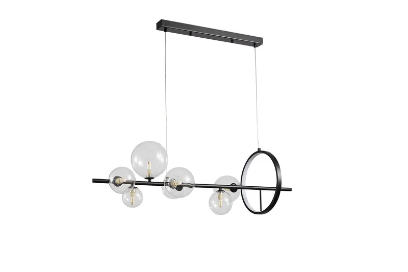 Pdc 2049-7 ραγα μαυρη με led kai g9 γλομπουσ διαφανουσ