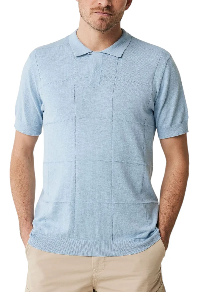 Μπλούζα Polo Mexx Slub knit polo SS MF006608541M-Sky Blue Ανδρικό