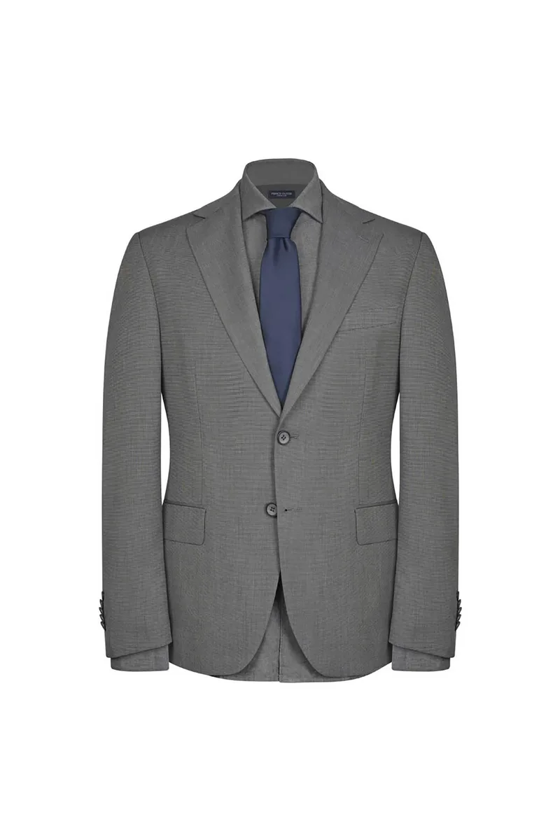 Prince Oliver ανδρικό σακάκι μονόχρωμο Modern Fit - 11989043 Γκρι
