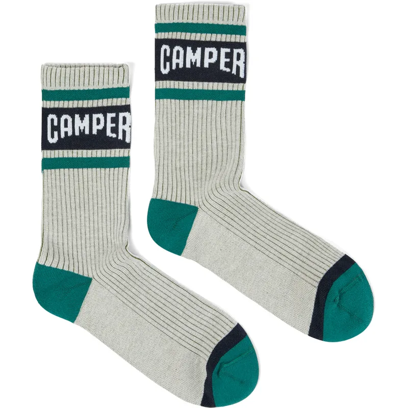 CAMPER Socks - Unisex Κάλτσες - Μπεζ,Πράσινο,Μπλε, Μέγεθος L, Cotton fabric
