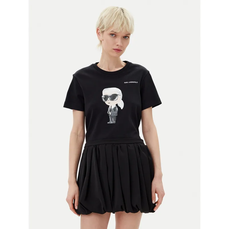 KARL LAGERFELD T-Shirt A1W17130 Μαύρο Regular Fit