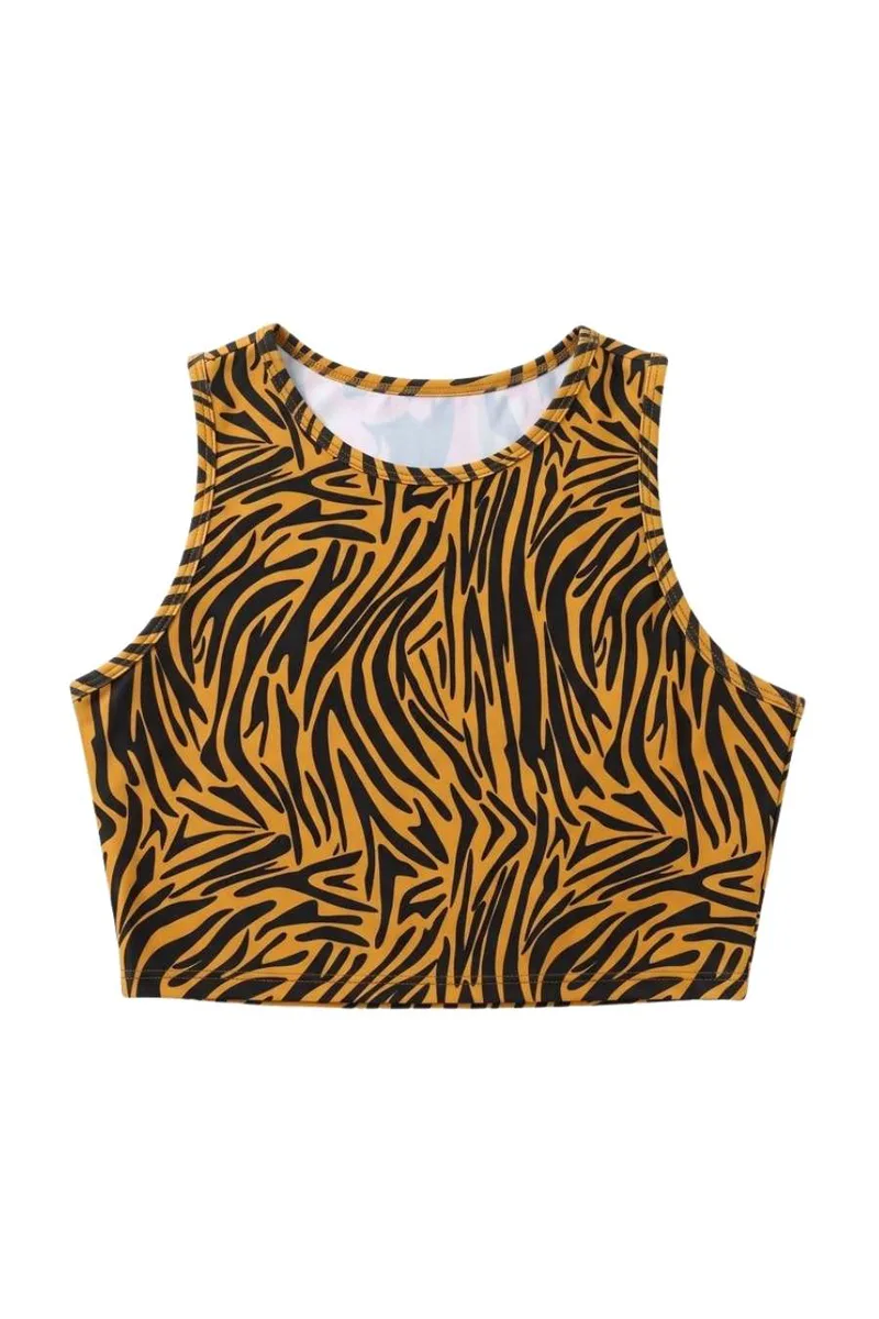 ILLUSION RT Αθλητικά Μπουστάκια CROP TANK TOP - ANIMAL PRINT-CROP TANK TOP-ANIMAL PRINT