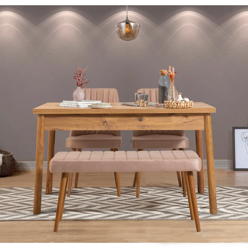 Σετ Τραπέζι & Καρέκλες (4 Τεμάχια) Costa Atlantic Stone 869Vel5217 (120x77x75)