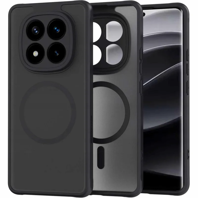 Θήκη Xiaomi Redmi Note 14 Pro Plus 5G Spacecase Hybrid MagSafe Σκληρή Ημιδιάφανη με MagSafe - Black (5905719117665)