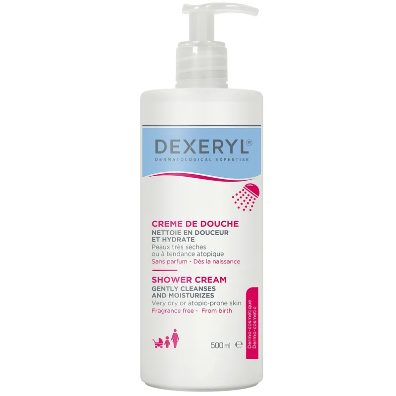 Dexeryl Cleansing & Moisturizing Shower Cream Μαλακτική Κρέμα Καθαρισμού Σώματος για Πολύ Ξηρό Δέρμα 500ml