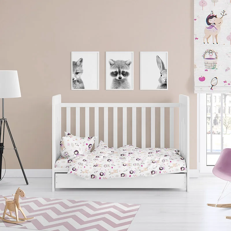 Σεντόνι Μεμονωμένο Κούνιας 70X140+15 Dimcol Lily & Deer 179 Με Λάστιχο (70x140+15)