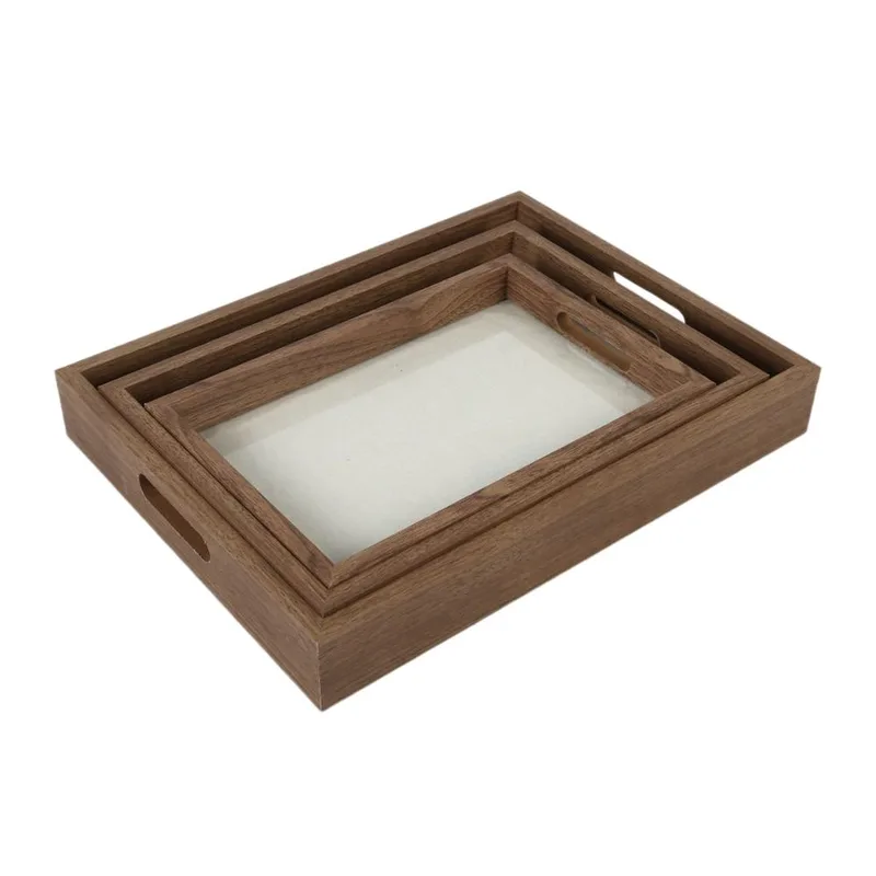 Δίσκος Σερβιρίσματος Σετ 3τμχ Mdf Walnut Καφέ 40x30x5,5εκ.-35x25x4,8εκ.-30x20x4εκ. Oriana Ferelli SU05053KM3S (Υλικό: Mdf, Χρώμα: Καφέ) - Oriana Ferelli - SU05053KM3S