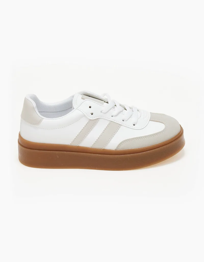 Sneakers με συνδυασμό χρωμάτων - Μπεζ