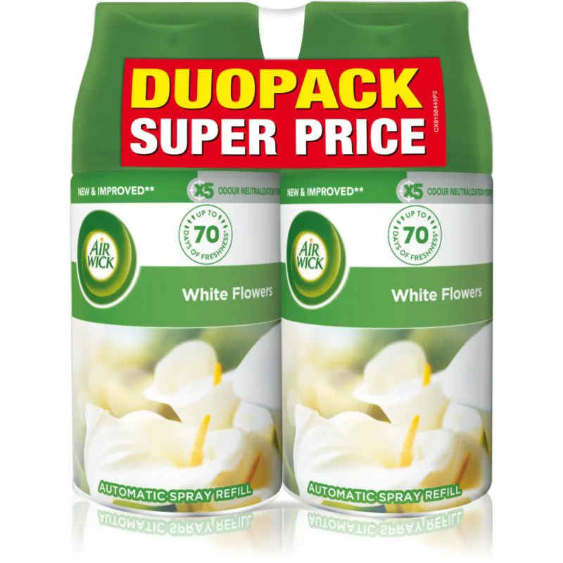 Air Wick Freshmatic White Flowers αποσμητικό χώρου ανταλλακτικό με άρωμα DUO 2x250 ml