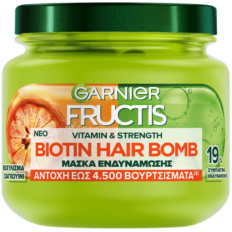 Garnier Fructis Biotin Hair Bomb Mask Μάσκα Ενδυνάμωσης Μαλλιών 320ml