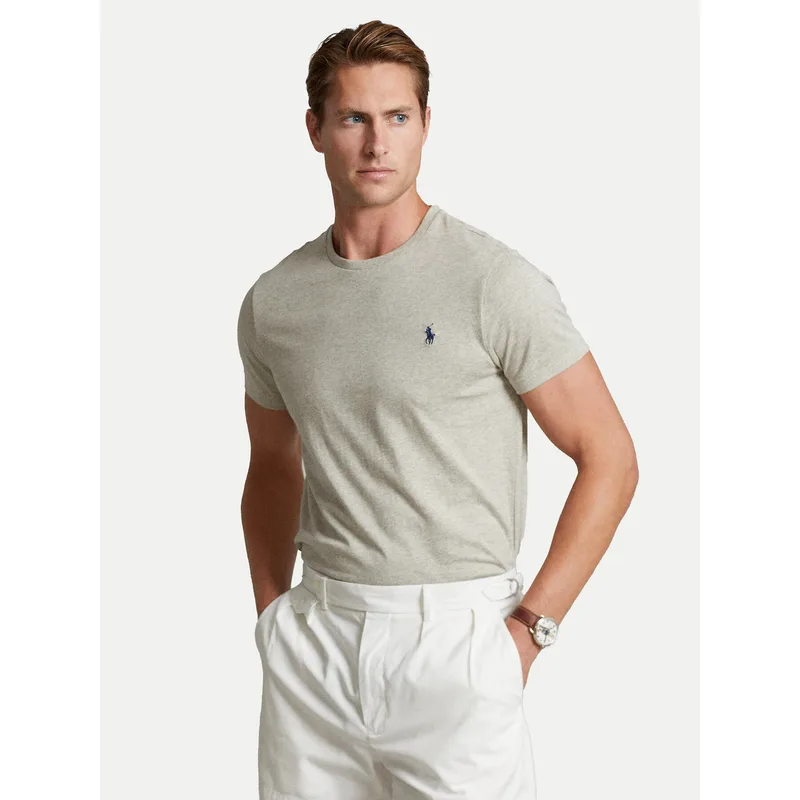 Polo Ralph Lauren T-Shirt Bsr 710680785 Γκρι Custom Slim Fit