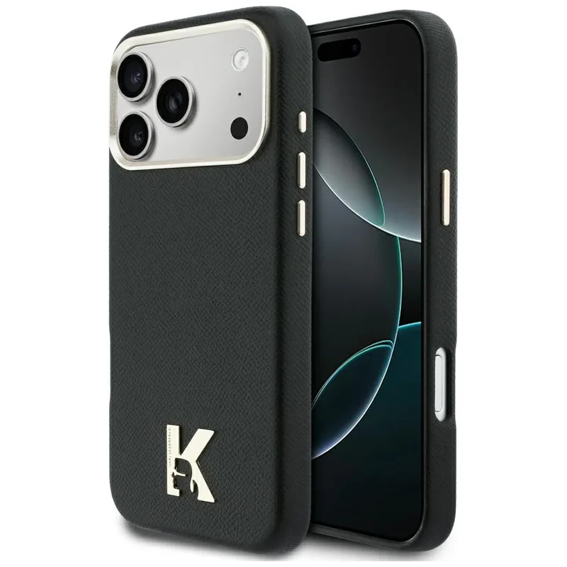 Θήκη Karl Lagerfeld Karl Head Logo MagSafe Leather Black iPhone 17 Pro Max