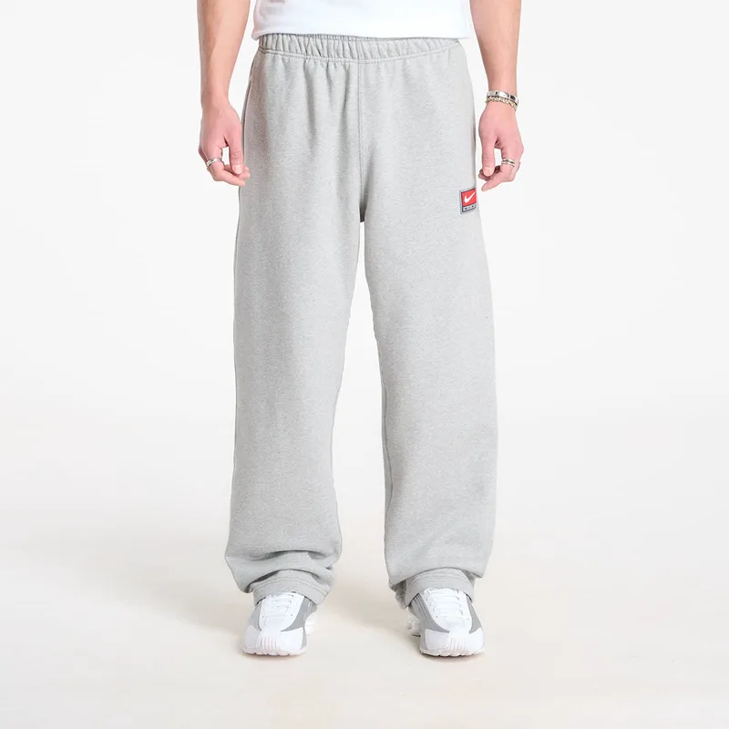 Φόρμα Nike Solo Swoosh Men's Fleece Open-Hem Pants Dk Grey Heather/ White XXL