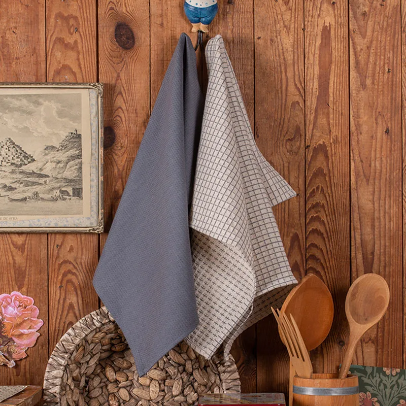 Ποτηρόπανα Σετ 2τμχ Melinen Carrot Grey 45x65