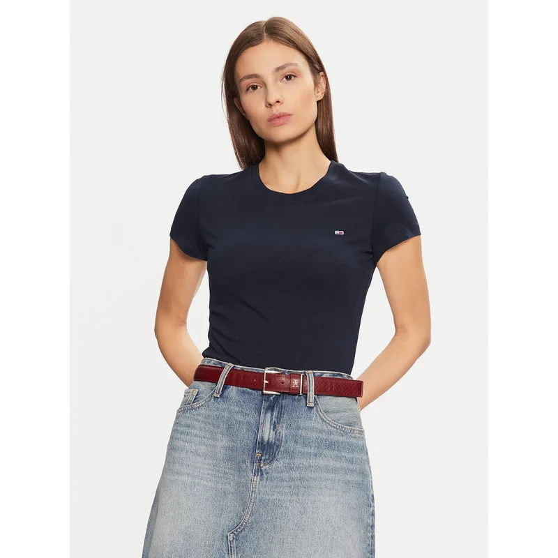 Tommy Jeans T-Shirt DW0DW20459 Σκούρο μπλε Slim Fit
