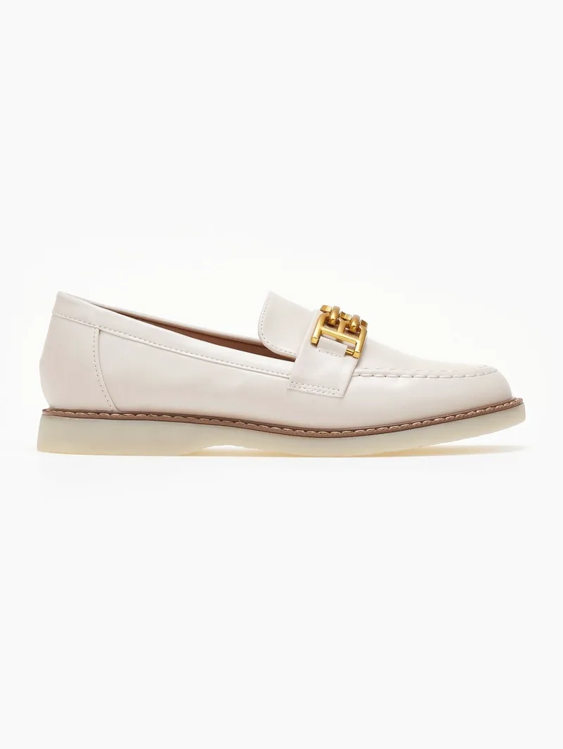 ERYNN Loafers with Metal Buckle - CC-119 - Μπεζ