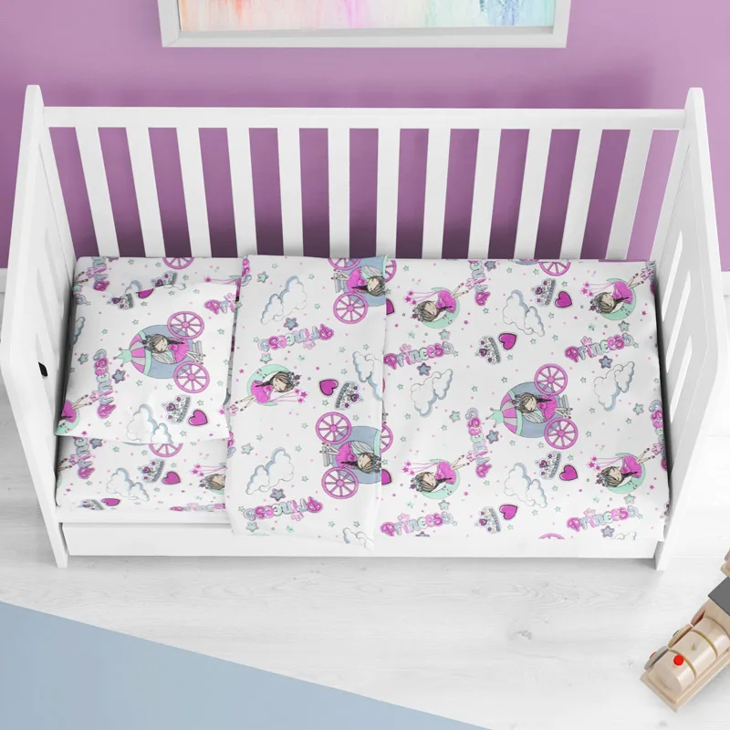 Παπλωματοθήκη Κούνιας 120x160 Dimcol Princess 389 Lilac