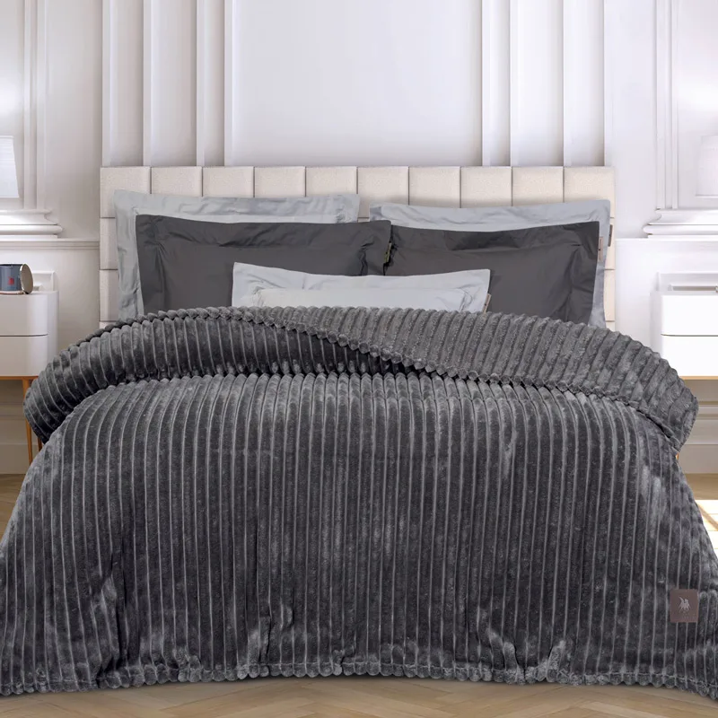 Κουβέρτα Fleece Υπέρδιπλη 220x240 Greenwich Polo Essential 3486 Grey 220x240