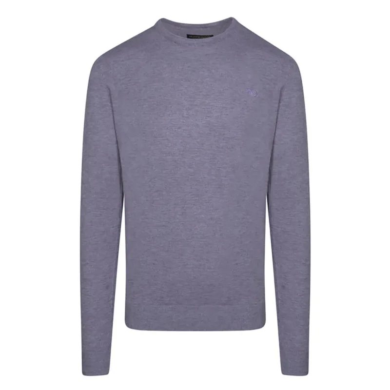 Premium Πουλόβερ Μωβ Cashmere Blend Round Neck (Modern Fit)