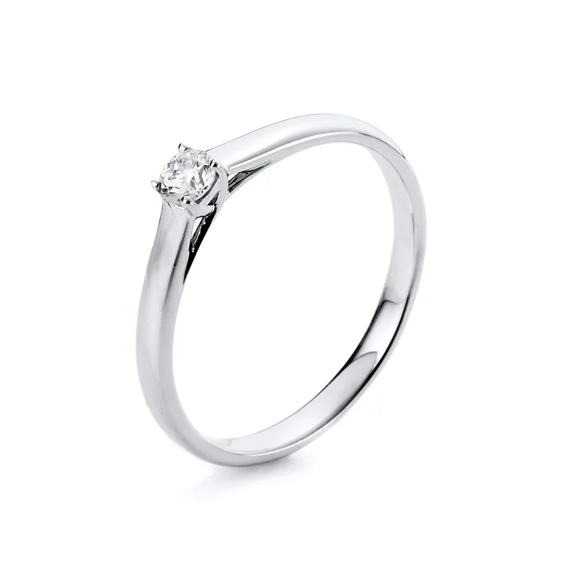 Diamond Group Μονόπετρο Δαχτυλίδι με Διαμάντι Brilliant από Λευκό Χρυσό 18 Καρατίων DDX465