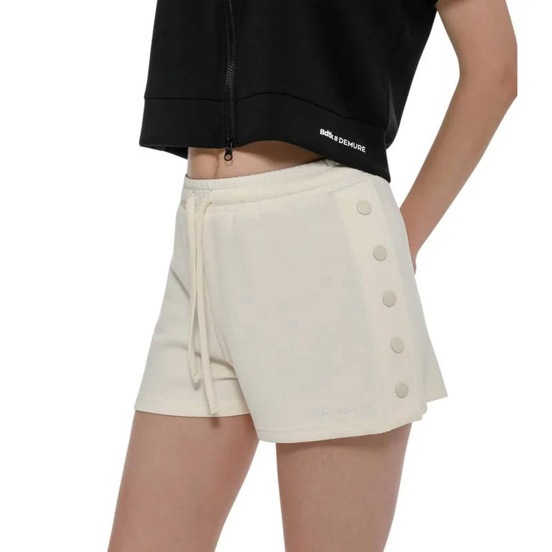 Body Talk W Demure Shorts With Button Down Sides Porcelain (1261-907405-00214)