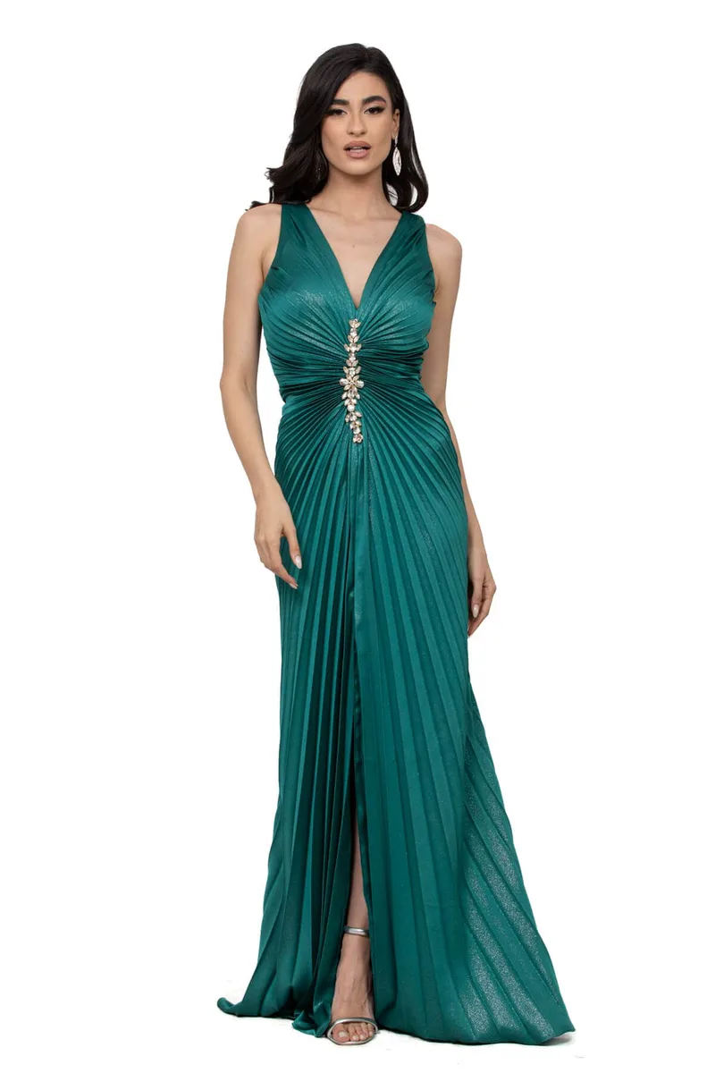 ΦΟΡΕΜΑ PLUS SIZE GLOSSY ΠΛΙΣΕ ΠΡΑΣΙΝΟ ΠΡΑΣΙΝΟ