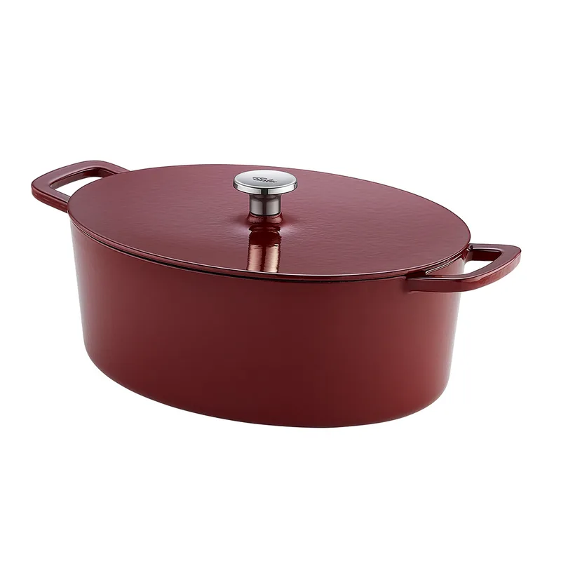 Fissler Μαντεμένια Γάστρα Οβάλ Moments Collection Burgundy 33cm