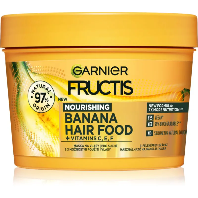 Garnier Fructis Banana Hair Food Θρεπτική μάσκα για ξηρά μαλλιά 390 ml