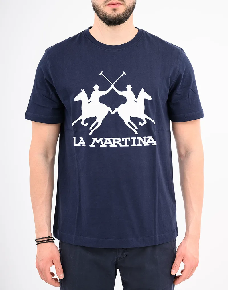 LA MARTINA ΜΠΛΟΥΖΑ T-SHIRT ΚΜ MAN S/S TSHIRT JERSEY 3LMMCR001-07017 NavyBlue