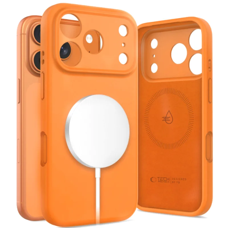 Θήκη iPhone 17 Pro Tech-Protect Silicone MagSafe Σιλικόνης με MagSafe - Cosmic Πορτοκαλί (5906302333868)