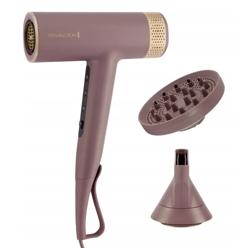 Πιστολάκι Μαλλιών Remington EC8930 AIRvive™, 1600W, 110000 στροφές/λεπτό, 2 ταχύτητες, 3 ρυθμίσεις θερμοκρασίας, Ionic Air, Cool shot, Μωβ/Χρυσό
