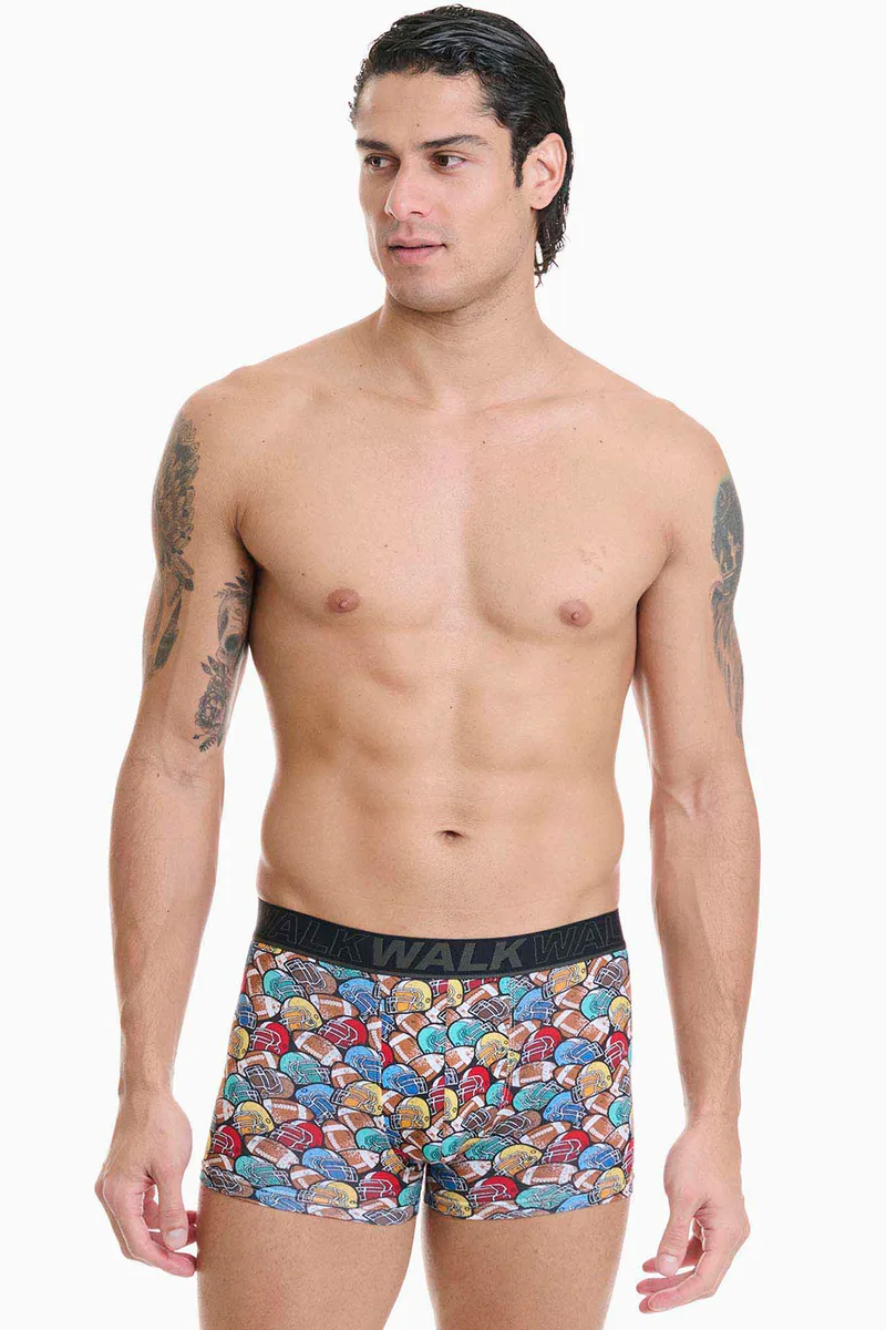 Walk ανδρικό μπόξερ με σχέδιο Cotton Stretch-W1754-11